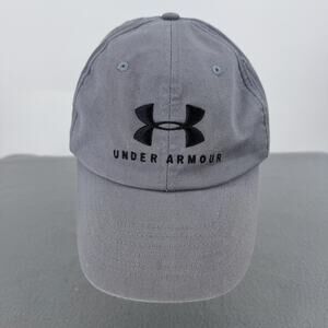 Under Armour Hat‎ Cap Strap Back Womens One Size Gray UA Free Fit Logo Front